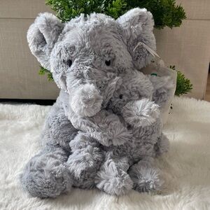 Cloud Island Soft Gray Elephant Duo